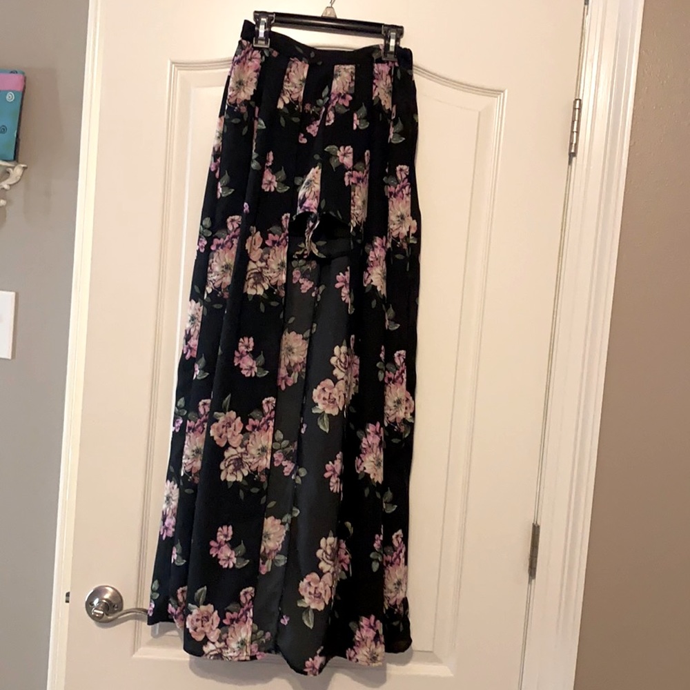 This is shorts with a flowy shirt.